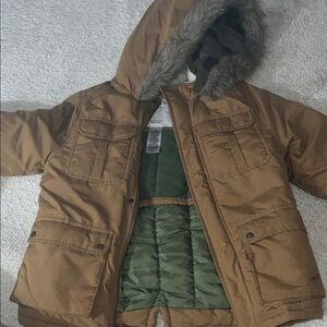 Carter's Brown Hooded Jacket with Green Lining